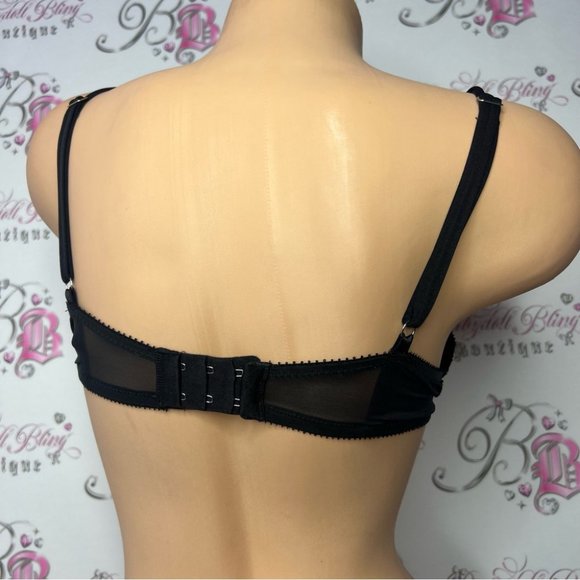 Victoriaβs Secret bra diamonds red black lace bling tie shimmer shiny y2k β€οΈππ - Picture 4 of 12